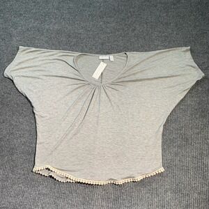 NYC New York‎ Co Shirt Womens XS Gray Short Sleeve Oversized Flow Loose Stretch